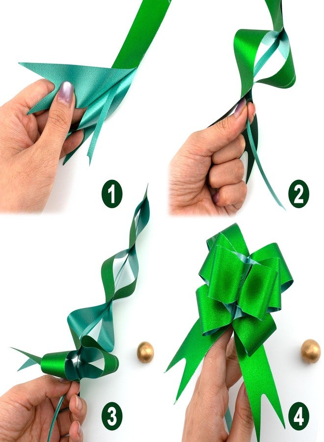 Quacc 40 PCS Mini Xmas Gift Wrapping Pull Bows, Decorative Pull Ribbon Bows for Christmas New Year Valentine's Day Birthday Present Hampers Wedding Car Decoration Bow - 4 Colors - Image 3